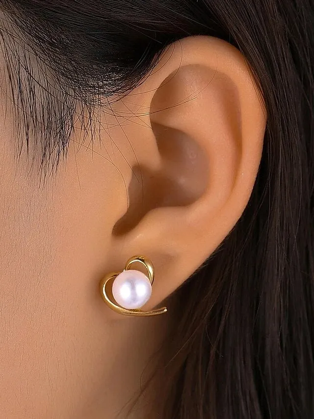 1 Pair Stud Earrings For Women's Birthday Gift Prom Stainless Steel Classic Fashion