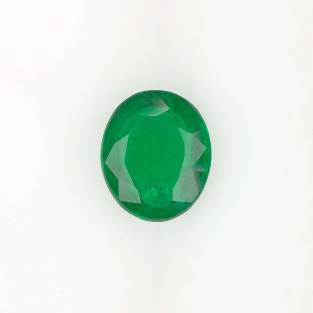 1.19ct BRIGHT GREEN EMERALD NATURAL OVAL SHAPE CUT LOOSE GEMSTONE EARTH MINED