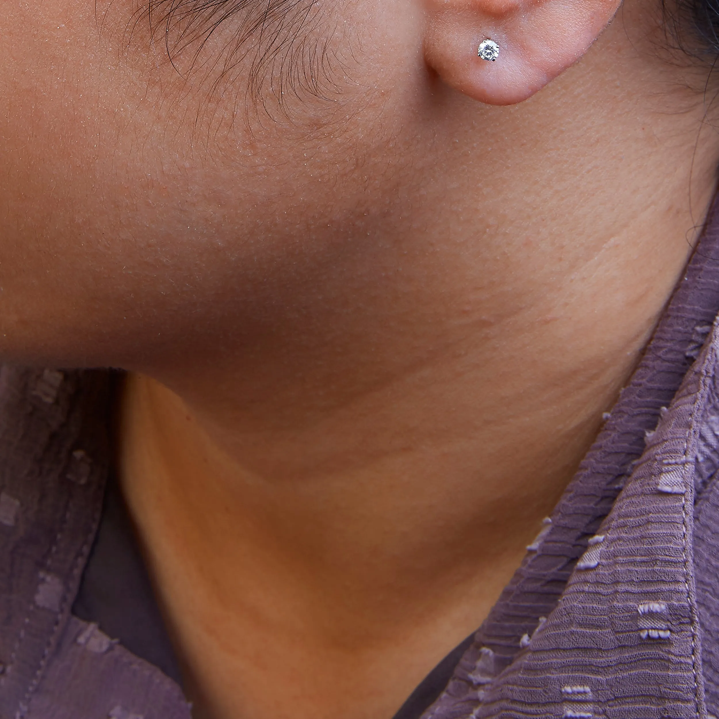 14K White Gold 1/5 Cttw Round Brilliant-Cut Near Colorless Diamond Classic 4-Prong Stud Earrings