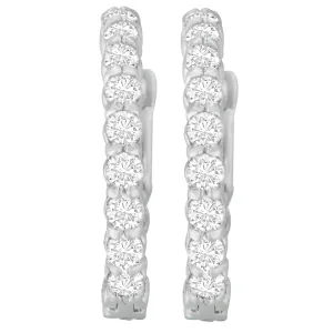 14K White Gold Round Cut Diamond Earrings