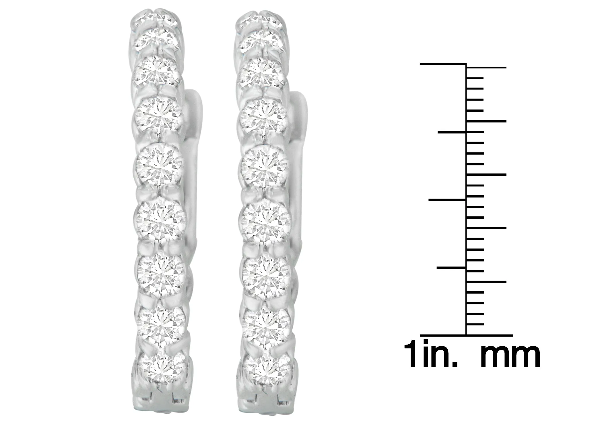 14K White Gold Round Cut Diamond Earrings