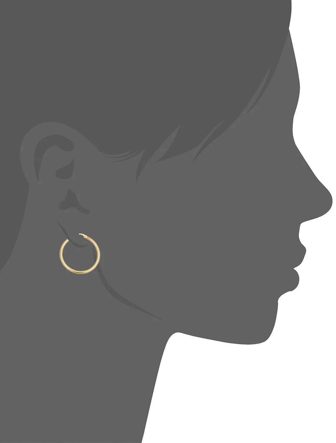 14k Yellow Gold Hoop Earrings (2x20 mm)