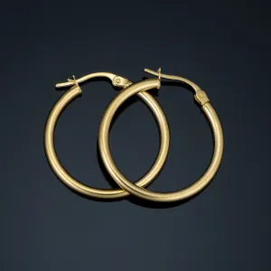 14k Yellow Gold Hoop Earrings (2x20 mm)