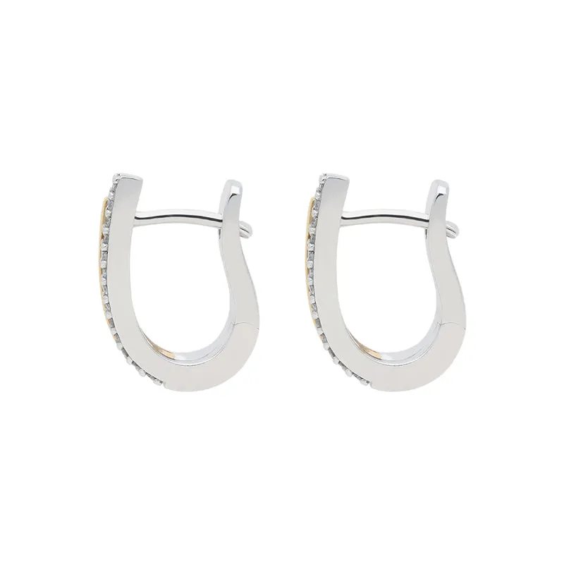 18ct White and Rose Gold Diamond Hoop Earrings