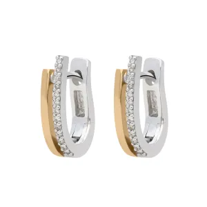 18ct White and Rose Gold Diamond Hoop Earrings