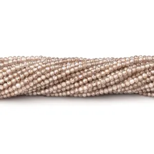 2mm Rose' Champagne Zircon Micro Faceted Rondelles 14 inch 210 Beads AAA