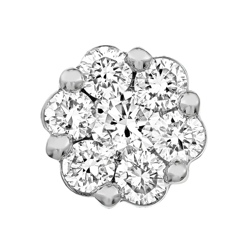 3/4ctw Flower Diamond Cluster Stud Earrings
