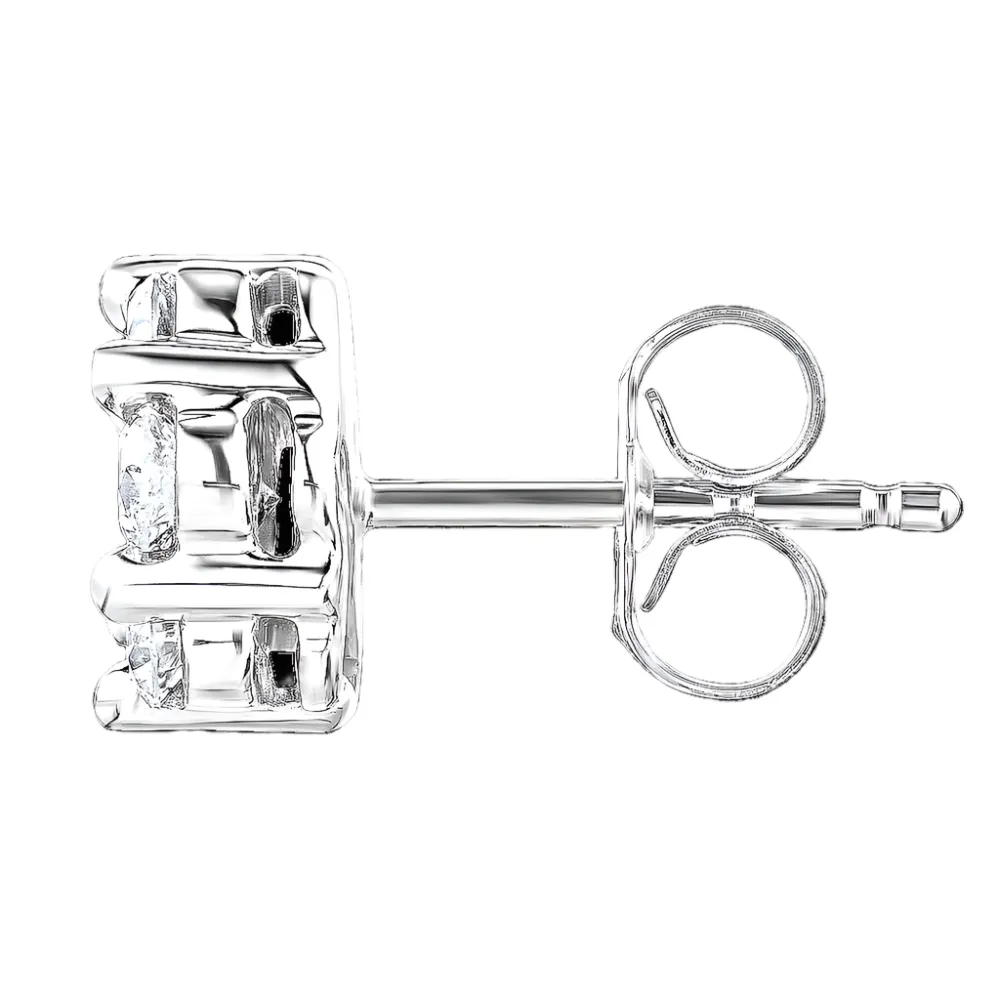 3/4ctw Flower Diamond Cluster Stud Earrings
