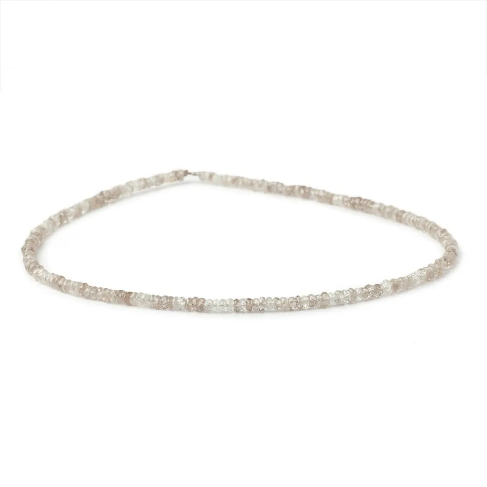 3mm Dark Champagne Zircon Faceted Rondelle 13.5 inch 212 Beads