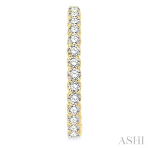 5 Ctw Inside-Out Round Cut Diamond Oval Shape Hoop Earrings in 14K Yellow Gold