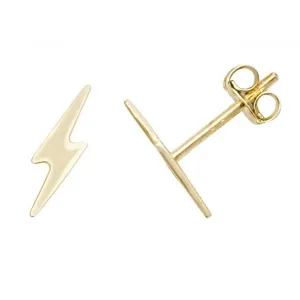 9ct Yellow Gold Lightning Bolt Stud Earrings ES590
