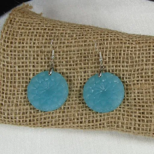 Aqua Sun Burst Sea Glass Drop Earring