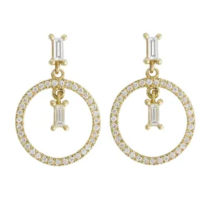 Baguette Dangling Hoop Y-D
