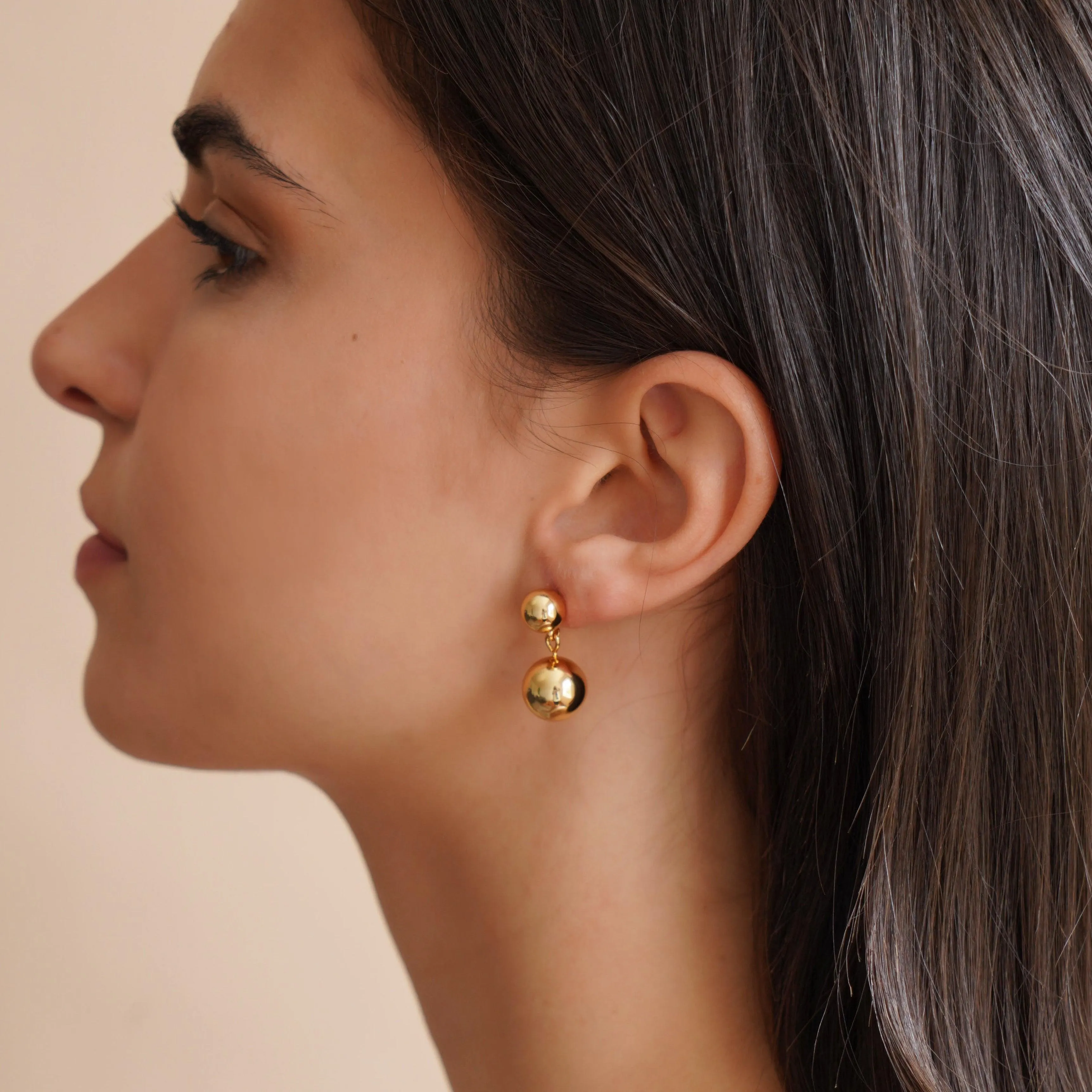 Ball Drop Earrings in Gold