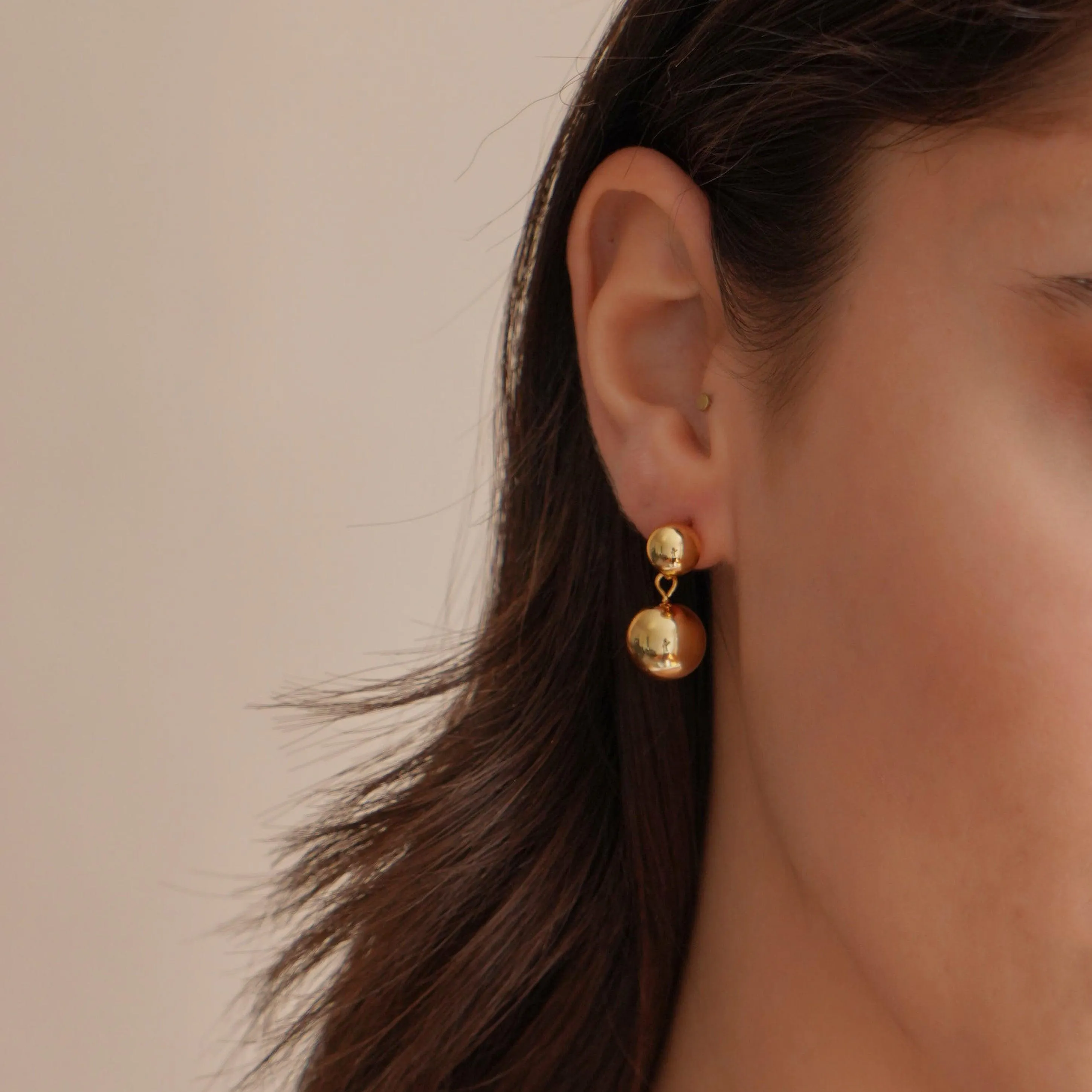 Ball Drop Earrings in Gold