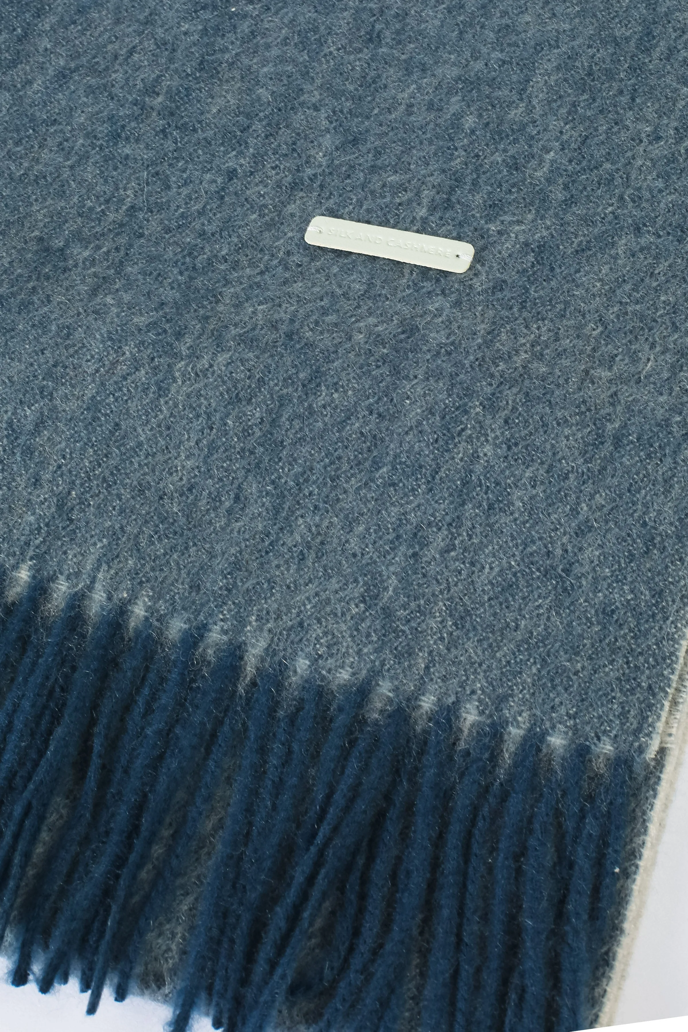 Blue Pure Cashmere Patrick Scarf 170x35 cm