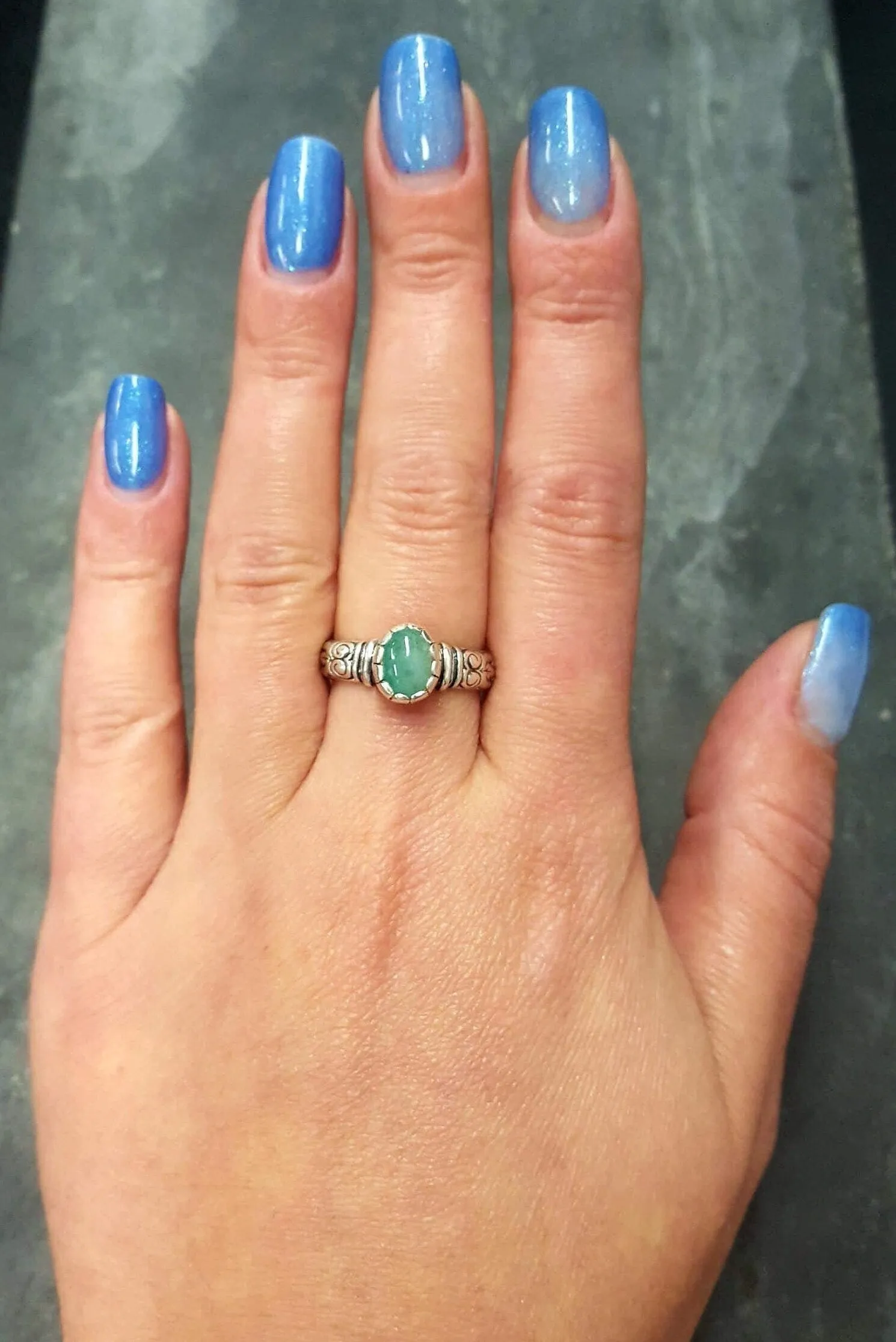 Boho Emerald Ring - Genuine Emerald Ring - Vintage Tribal Ring