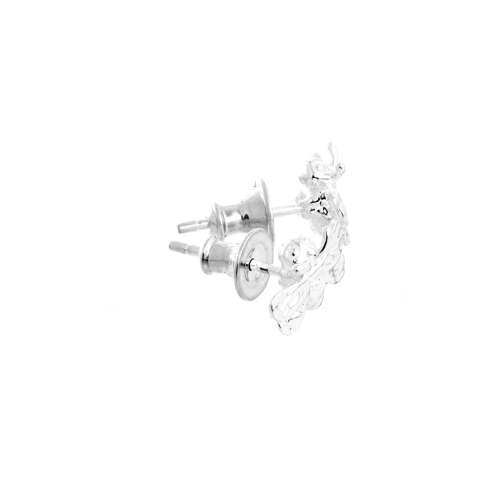 Bumble Bee Silver Stud Earrings