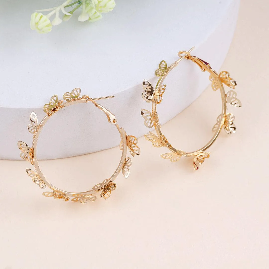 Butterfly Hoop Earrings