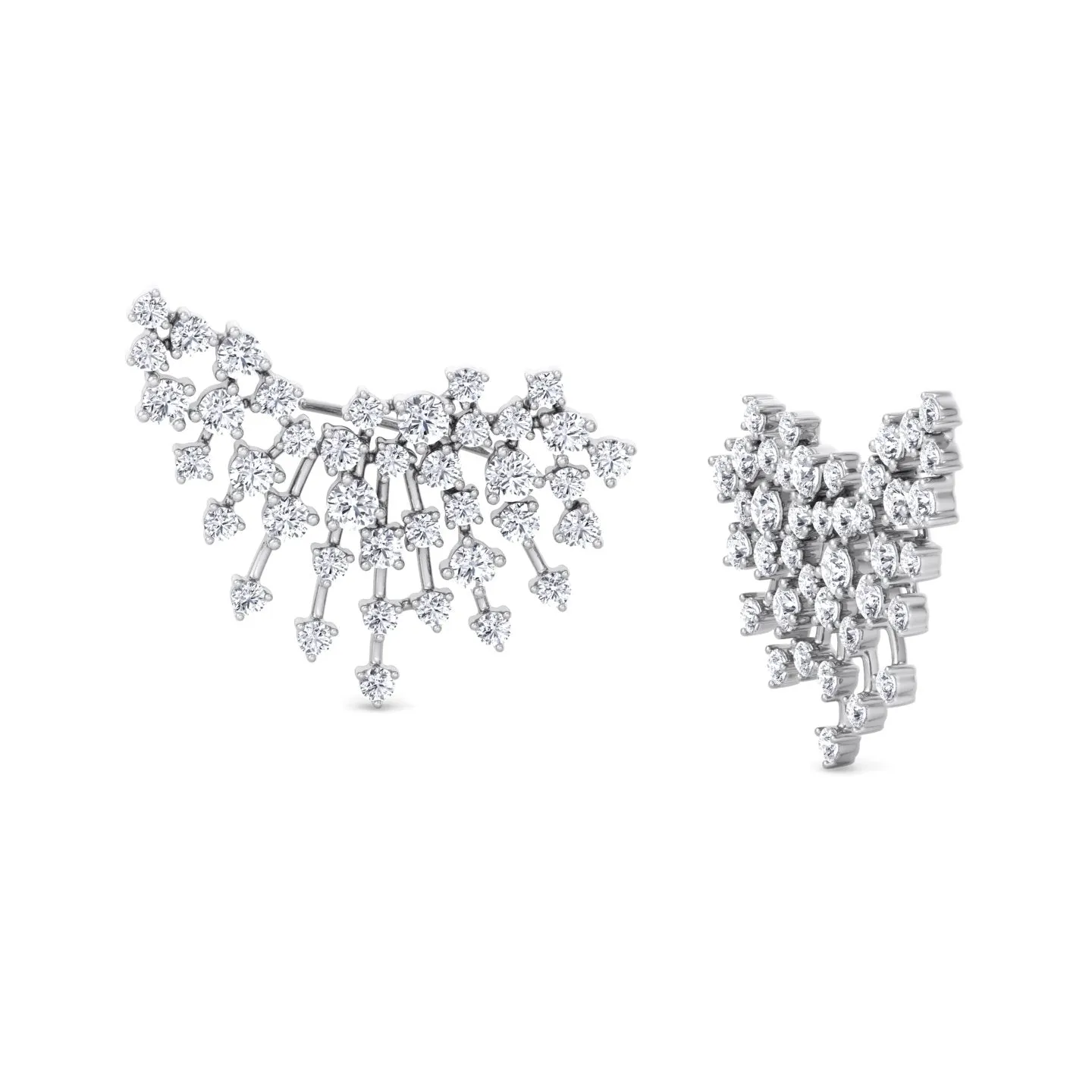 Celeste - 4.20CT Luxurious Cluster Diamond Earring Crawlers