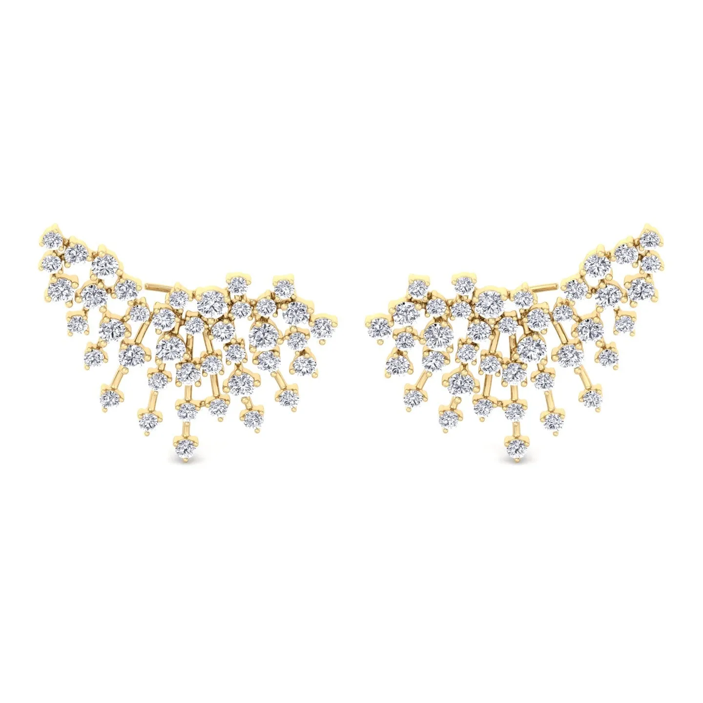 Celeste - 4.20CT Luxurious Cluster Diamond Earring Crawlers