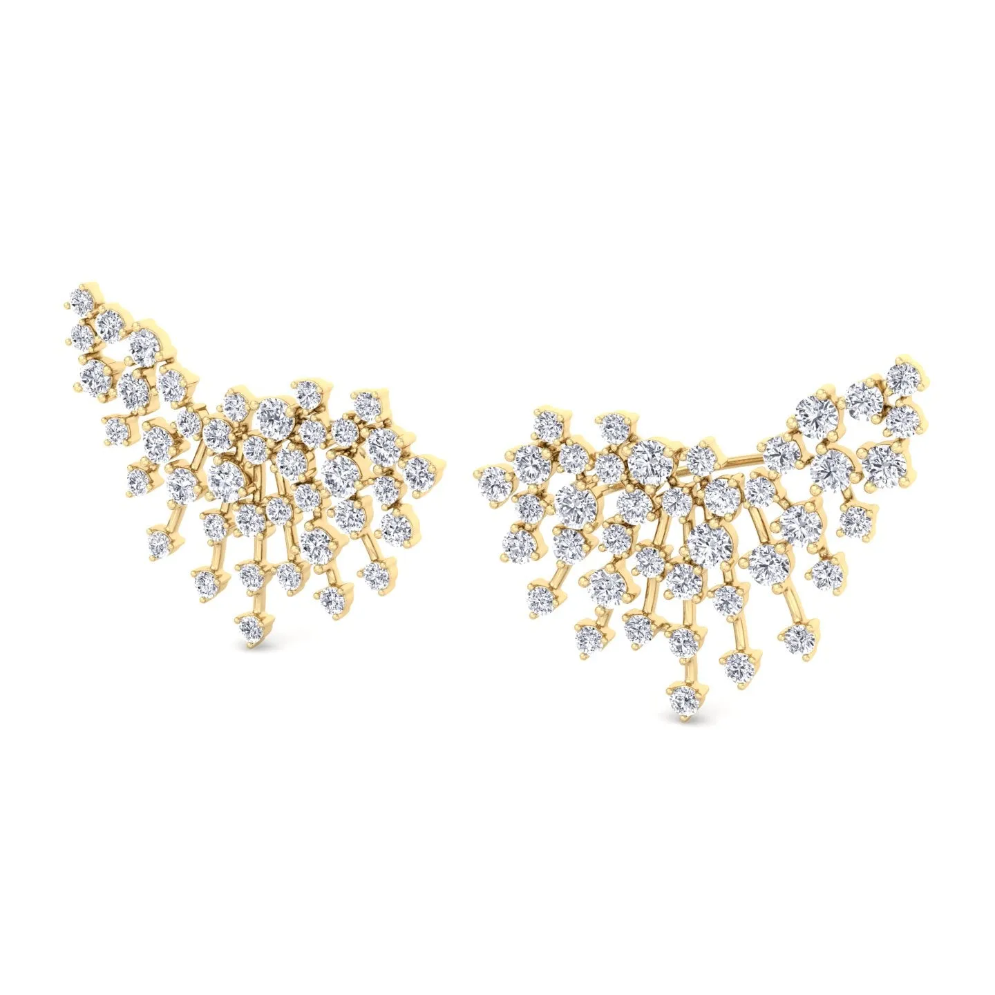 Celeste - 4.20CT Luxurious Cluster Diamond Earring Crawlers