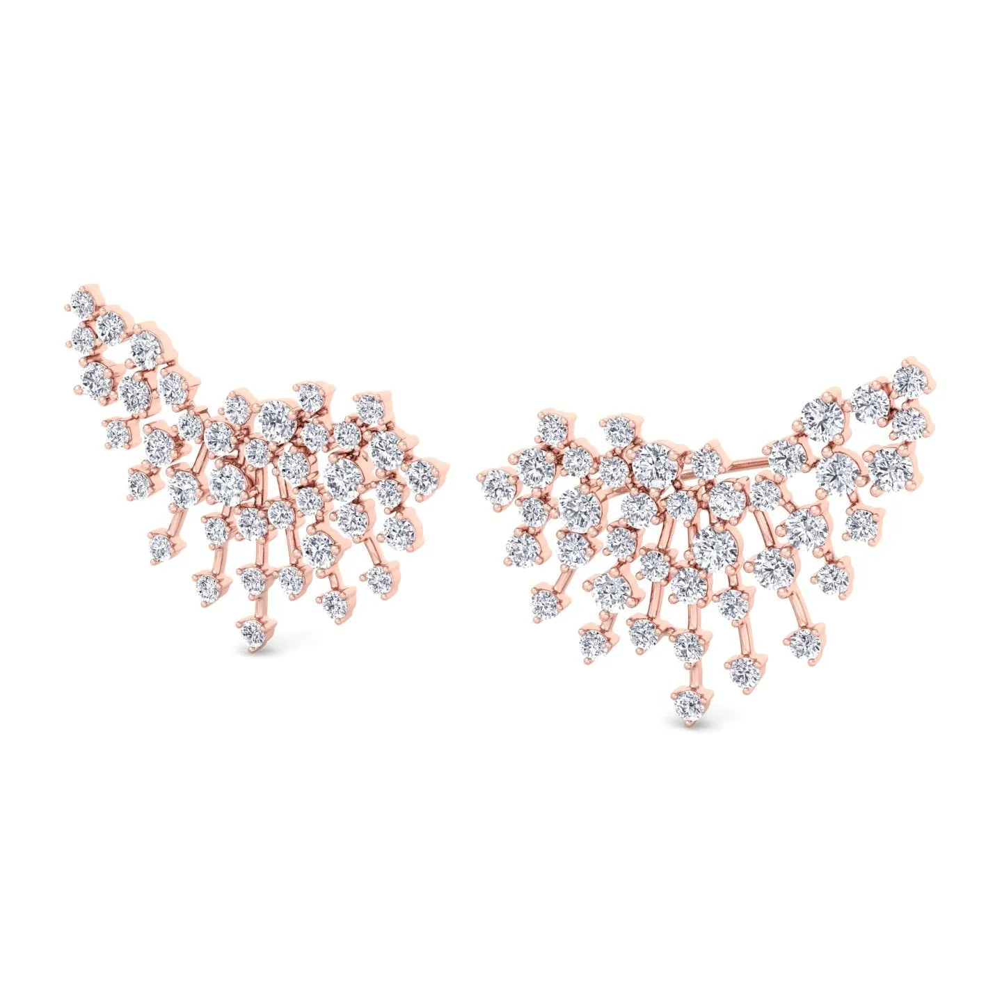 Celeste - 4.20CT Luxurious Cluster Diamond Earring Crawlers