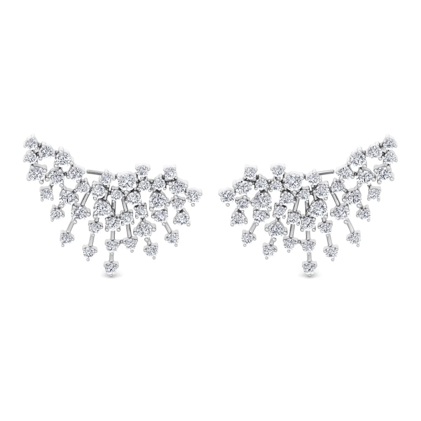 Celeste - 4.20CT Luxurious Cluster Diamond Earring Crawlers