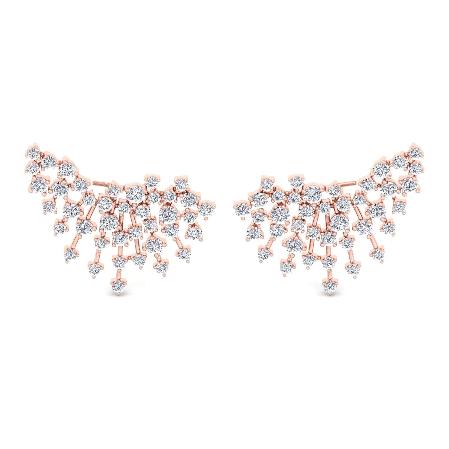 Celeste - 4.20CT Luxurious Cluster Diamond Earring Crawlers