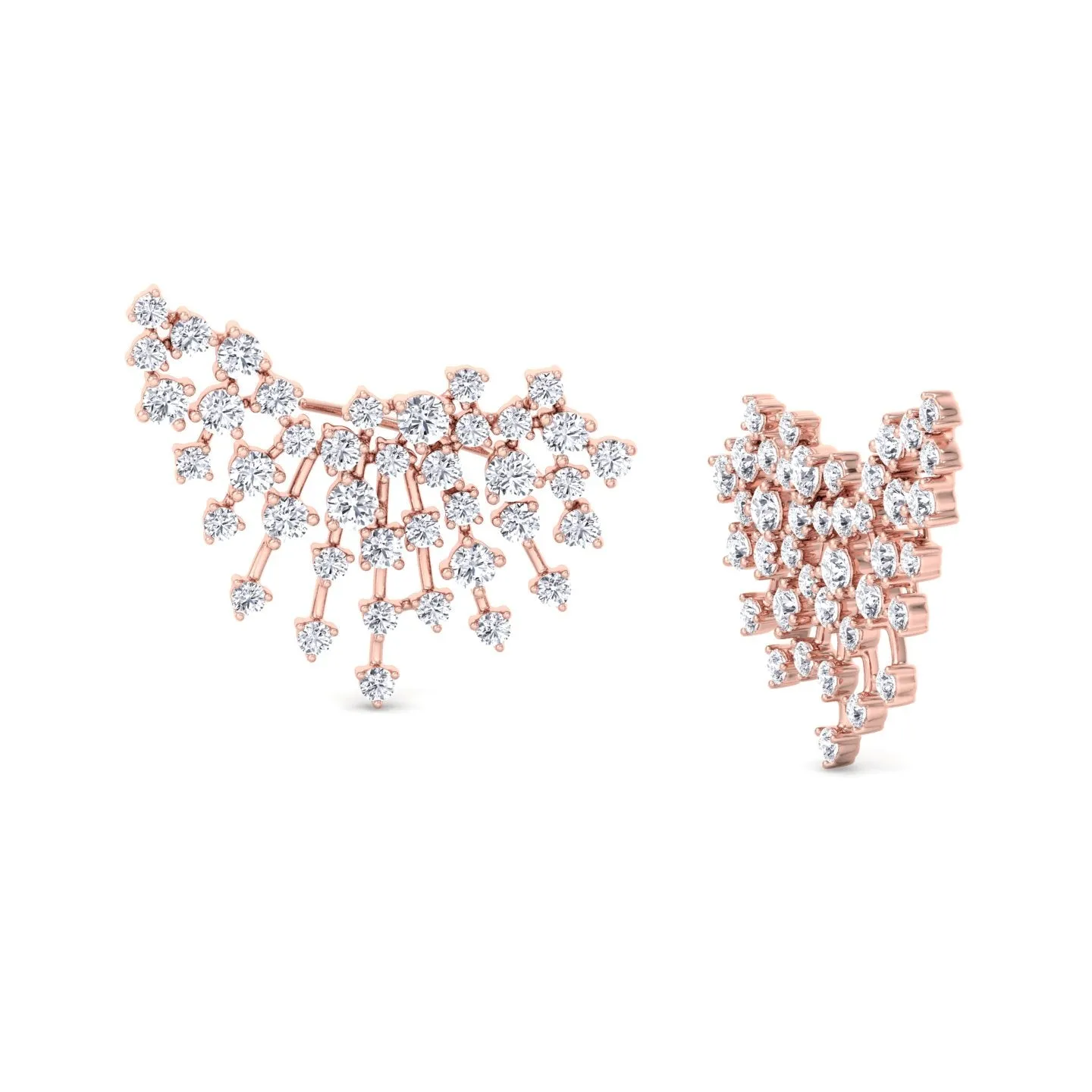 Celeste - 4.20CT Luxurious Cluster Diamond Earring Crawlers