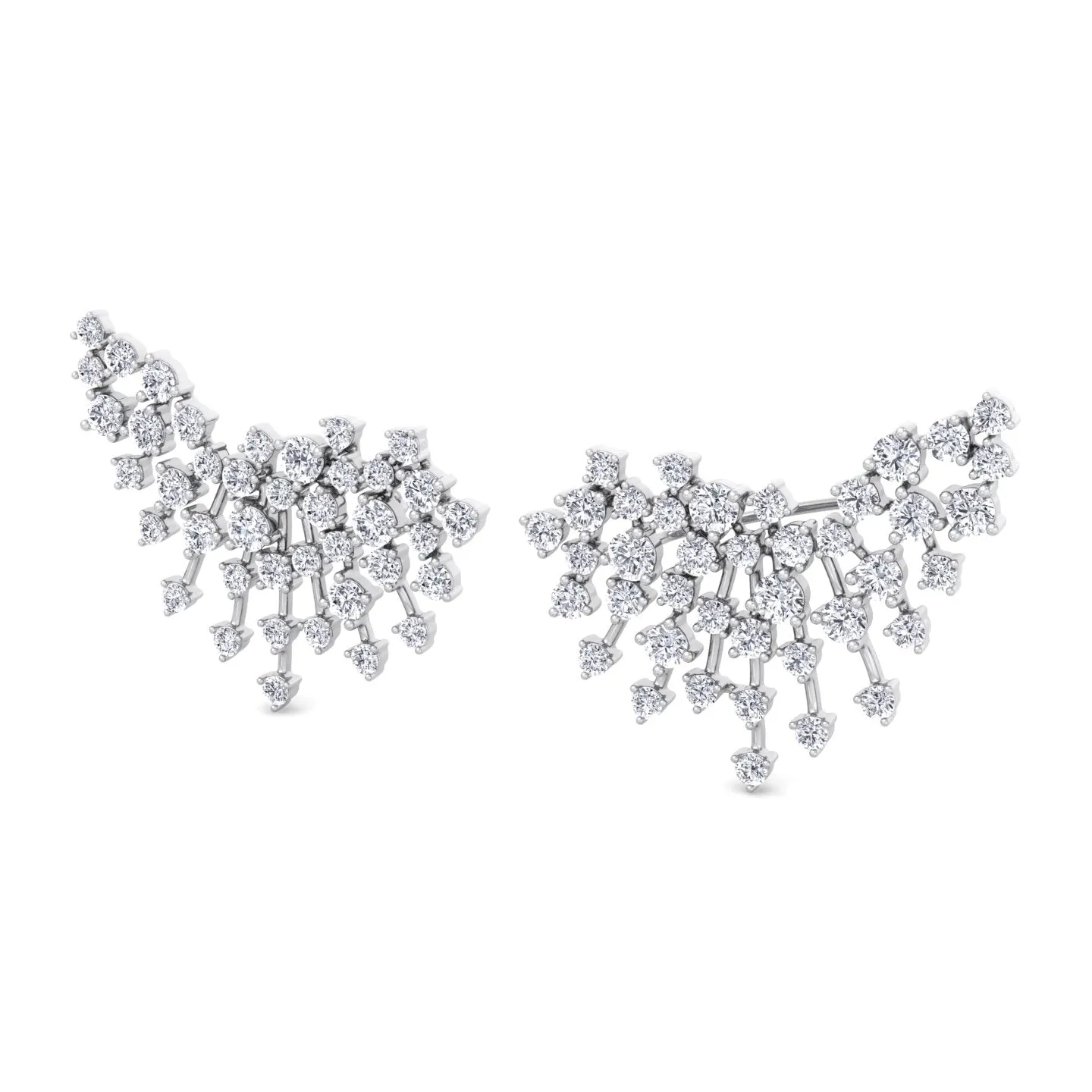 Celeste - 4.20CT Luxurious Cluster Diamond Earring Crawlers