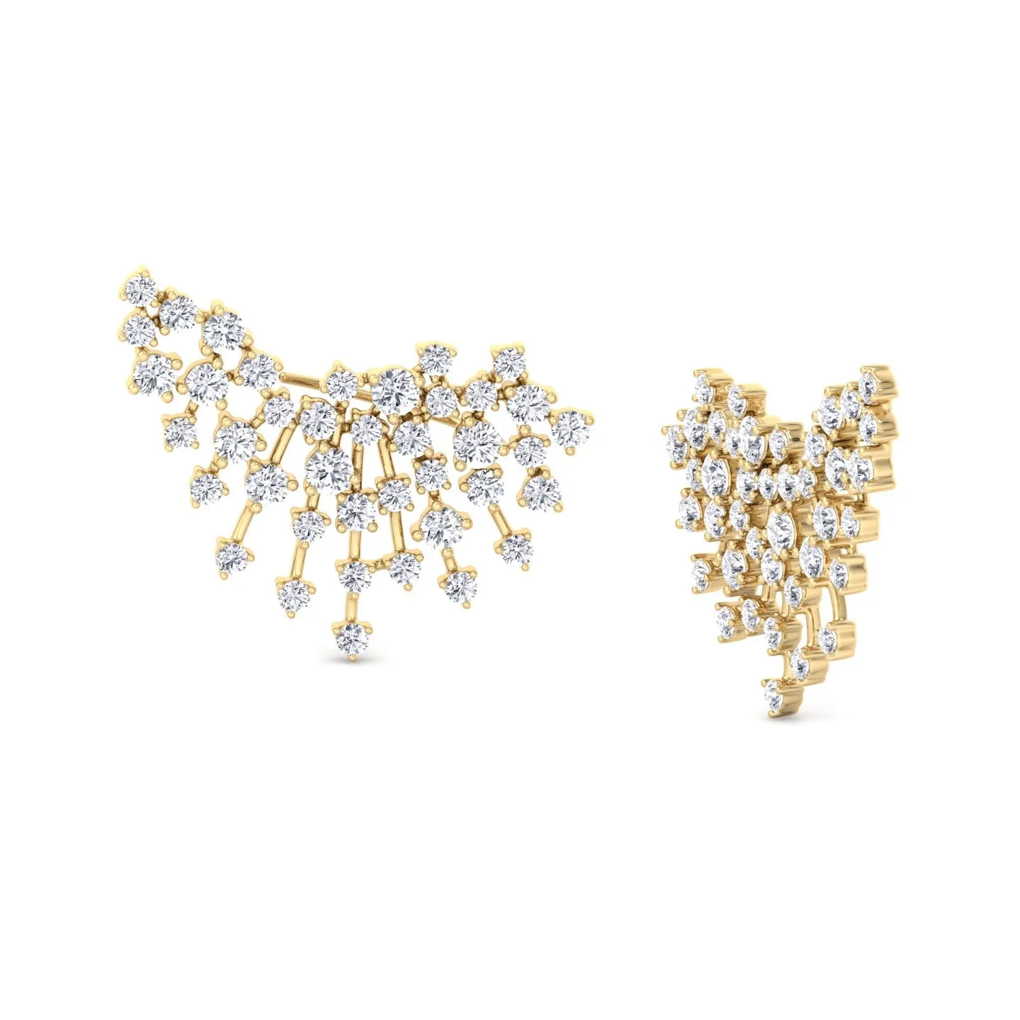 Celeste - 4.20CT Luxurious Cluster Diamond Earring Crawlers