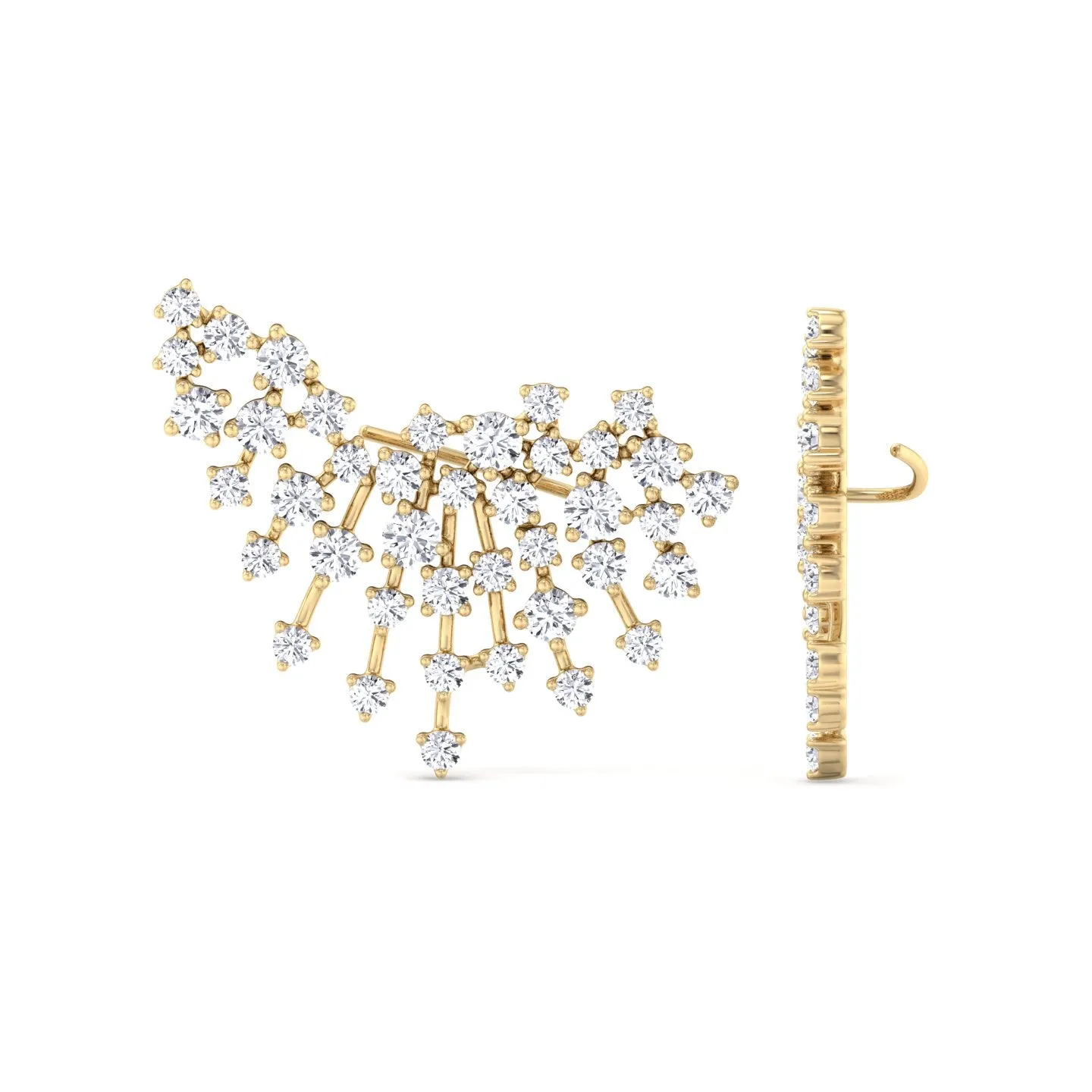 Celeste - 4.20CT Luxurious Cluster Diamond Earring Crawlers