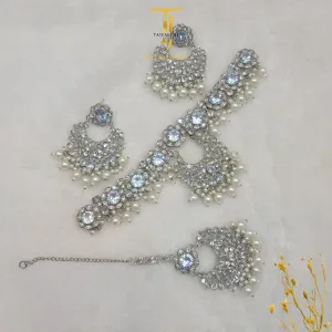 Choker Big Stone Set(Silver)