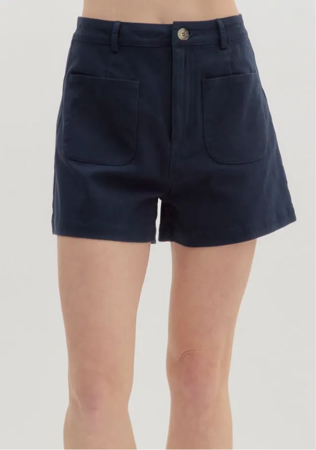 Classic Trouser Shorts in Navy or Green