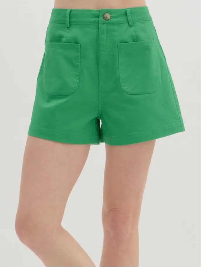 Classic Trouser Shorts in Navy or Green