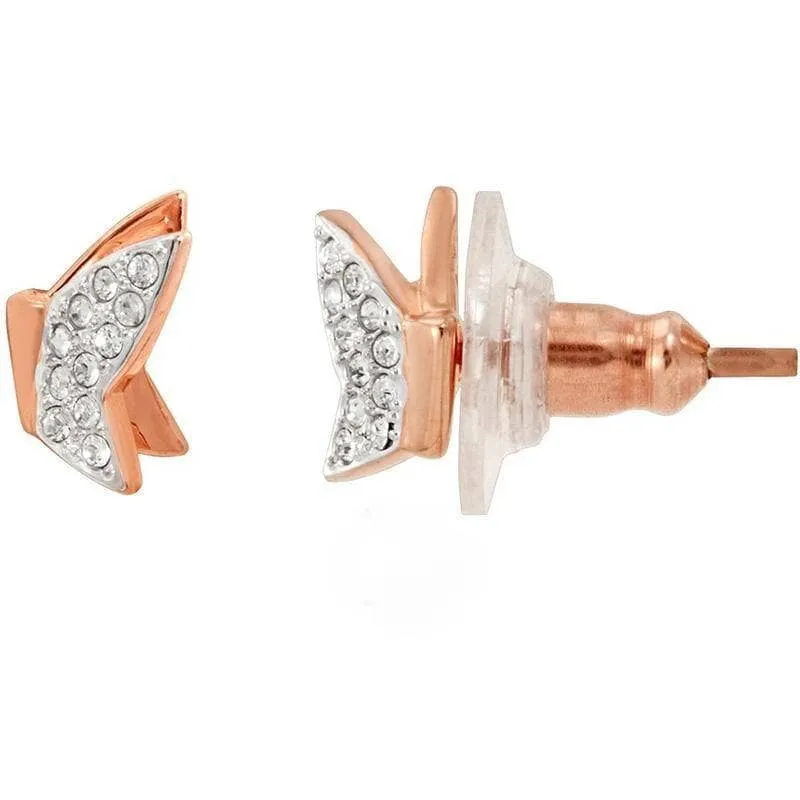 Created Diamond Romantic Elegant Butterfly Design Earrings