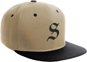 Daxton Classic Snapback Hat Old English Black Font Alphabet A to Z Flat Bill Visor Cap