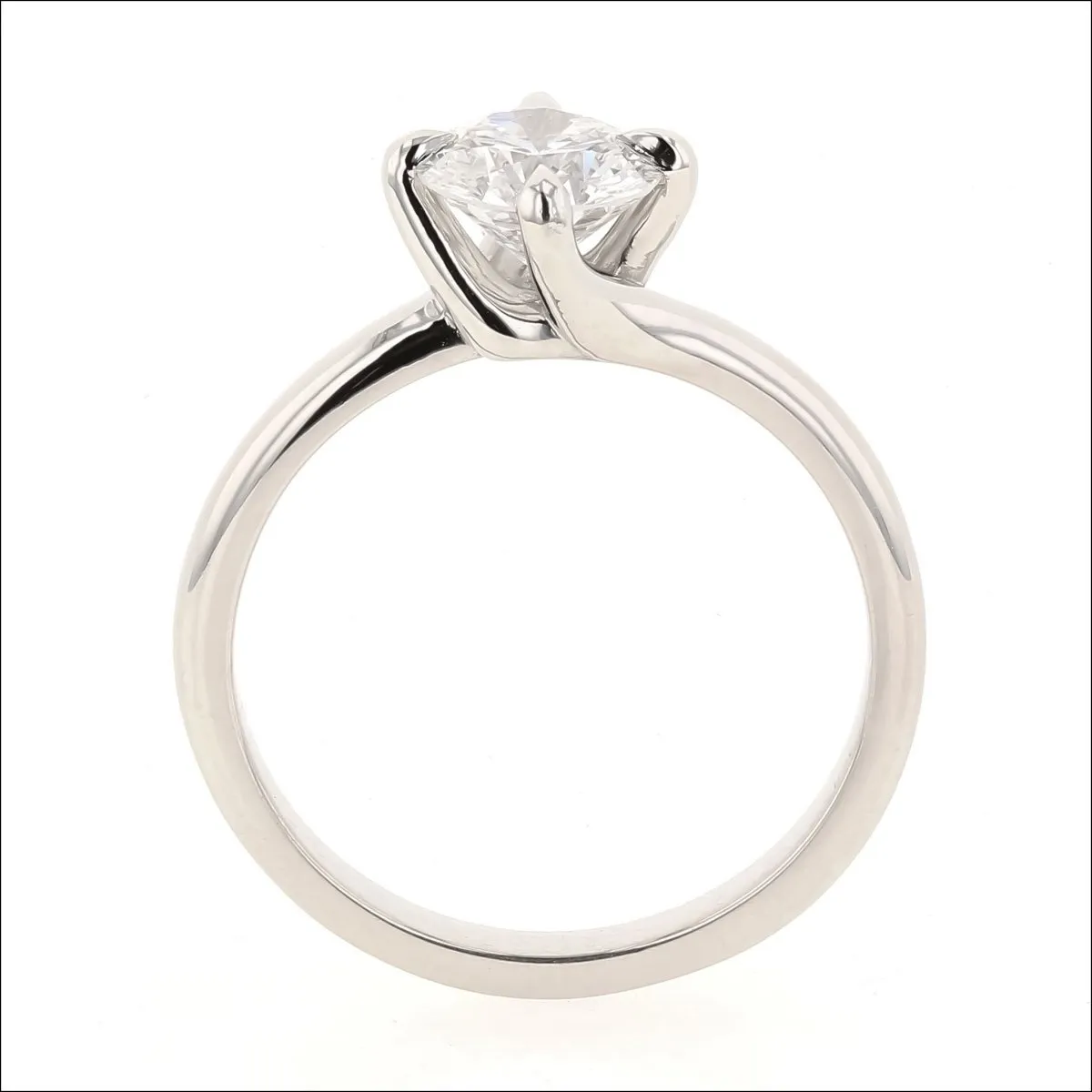 Diamond 4 Prong Twist Solitaire Engagement Ring Platinum