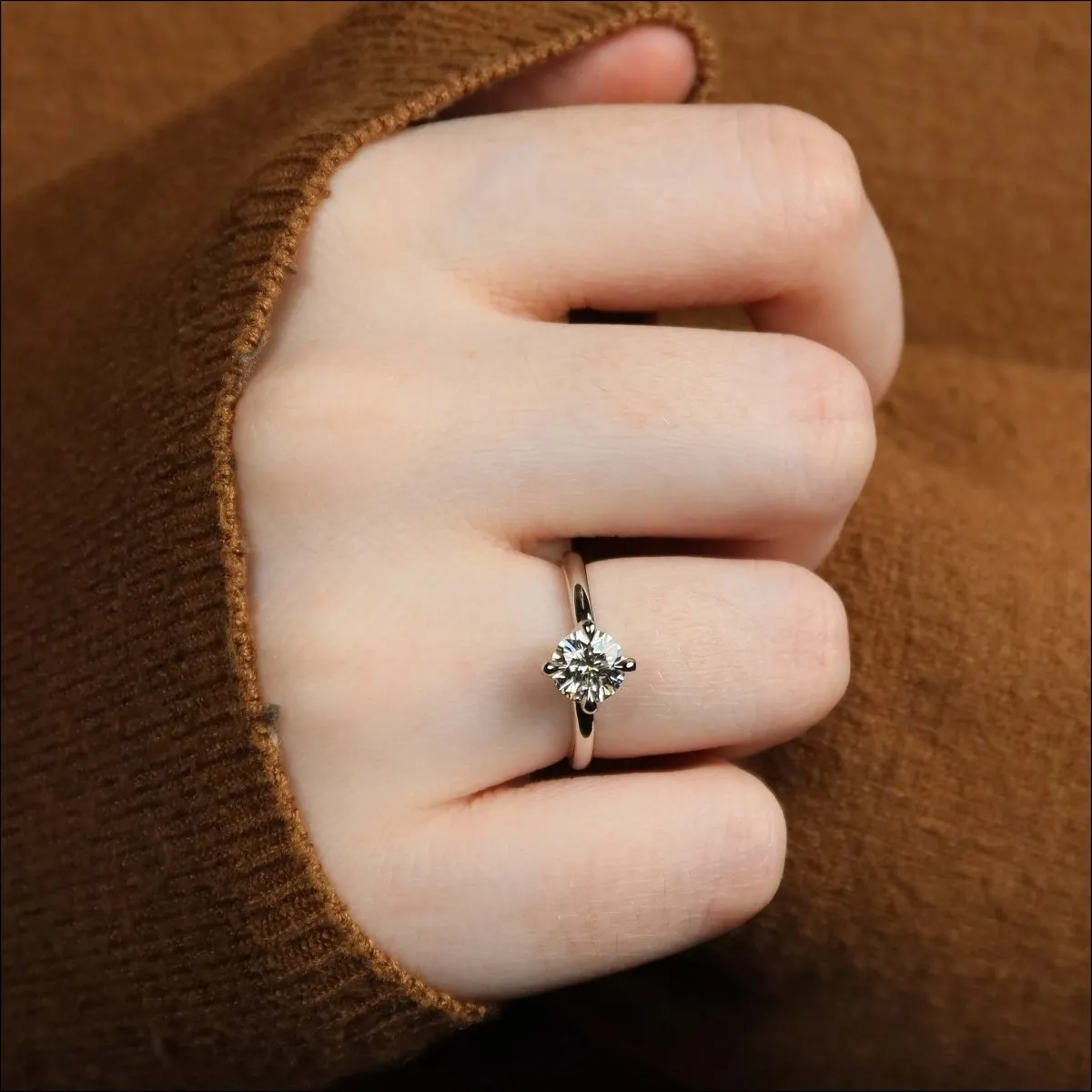 Diamond 4 Prong Twist Solitaire Engagement Ring Platinum