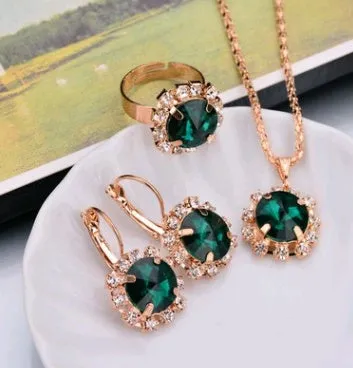 Diamond Necklace Earring  Ring Bridal Jewelry Set