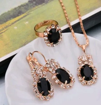 Diamond Necklace Earring  Ring Bridal Jewelry Set
