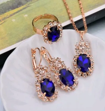 Diamond Necklace Earring  Ring Bridal Jewelry Set