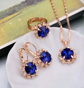 Diamond Necklace Earring  Ring Bridal Jewelry Set