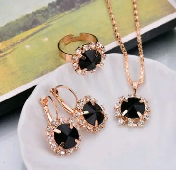 Diamond Necklace Earring  Ring Bridal Jewelry Set