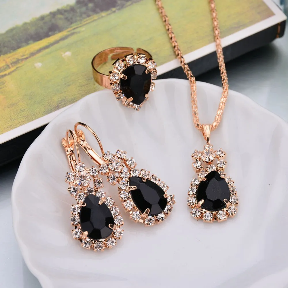 Diamond Necklace Earring  Ring Bridal Jewelry Set
