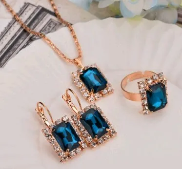 Diamond Necklace Earring  Ring Bridal Jewelry Set