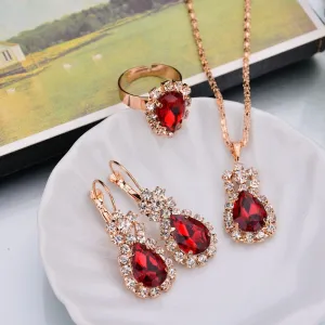 Diamond Necklace Earring  Ring Bridal Jewelry Set