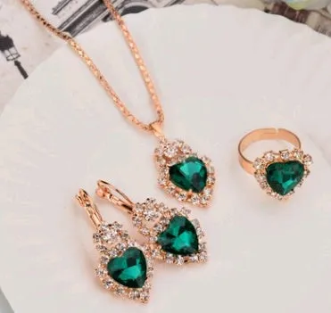Diamond Necklace Earring  Ring Bridal Jewelry Set