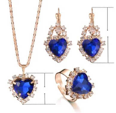 Diamond Necklace Earring  Ring Bridal Jewelry Set